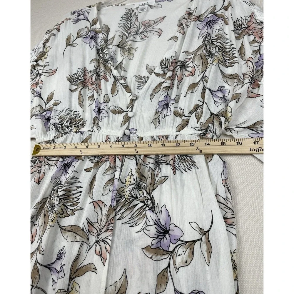 L.I.F.E Love Is For Eternity Floral Duster Beach Cover Up Size M Coastal Resort - Picture 4 of 12
